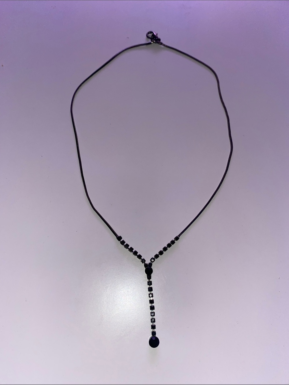 Gunmetal Black Beaded Y-Necklace